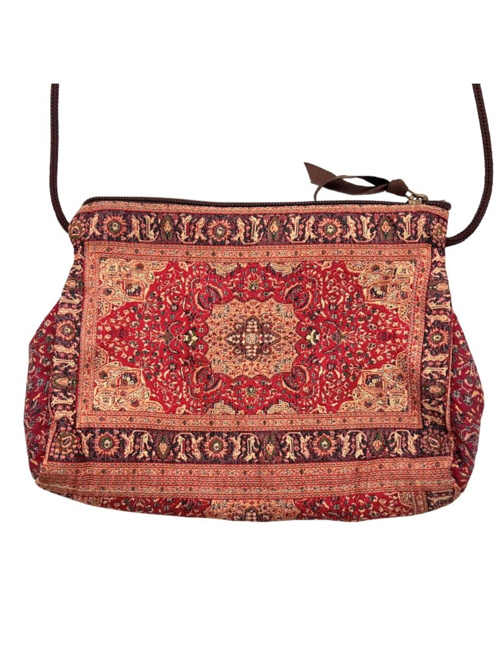 Derin Boho Woven Tapestry Shoulder Bag Purse Zipper Closure Made In Turkey
